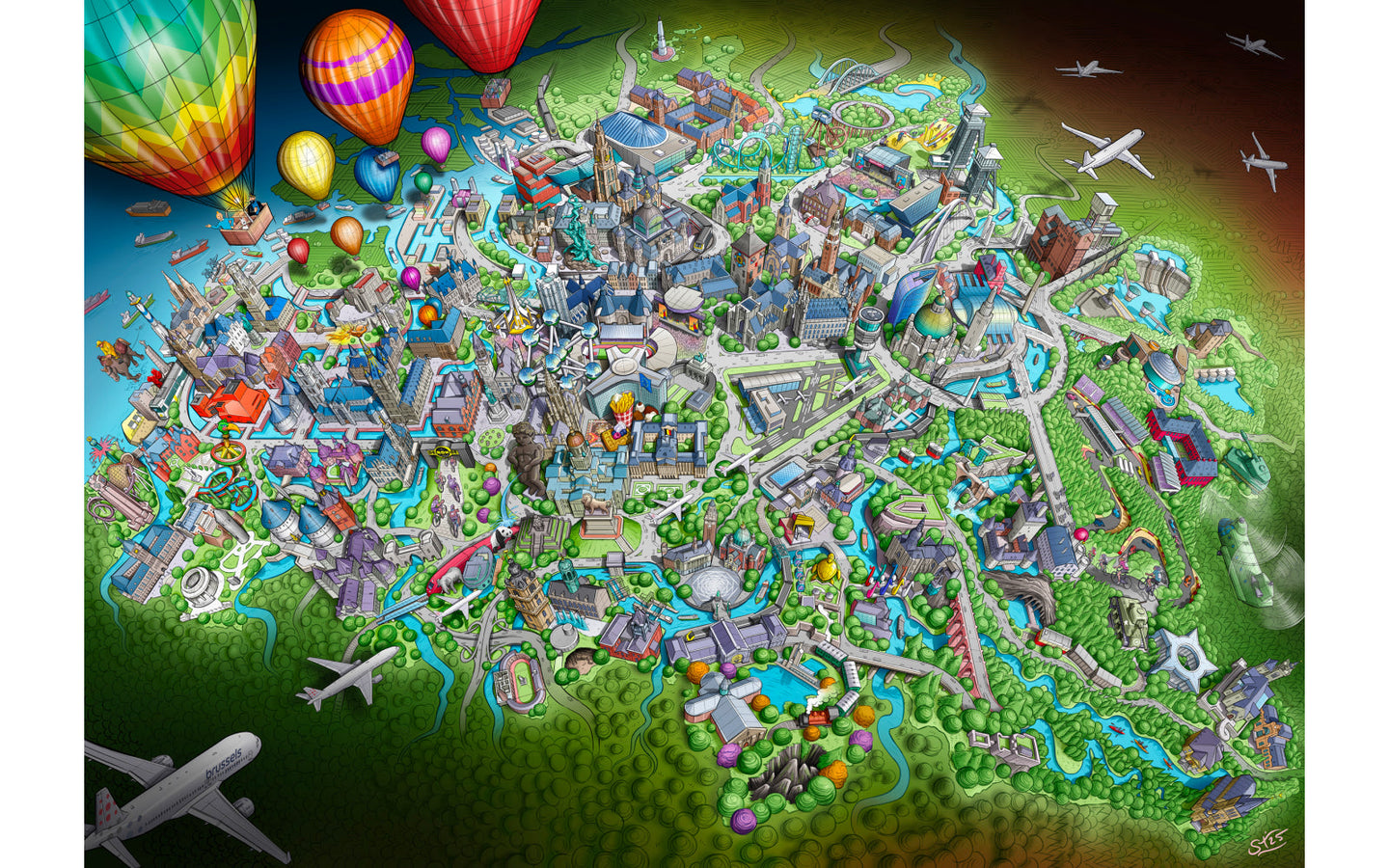 Puzzel Belgie in Vogelvlucht - afbeelding 3