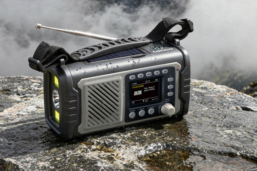 Noodradio – Lenco (DAB+/FM, Bluetooth en oplaadbare batterij, powerbank en zaklamp functie) - afbeelding 1