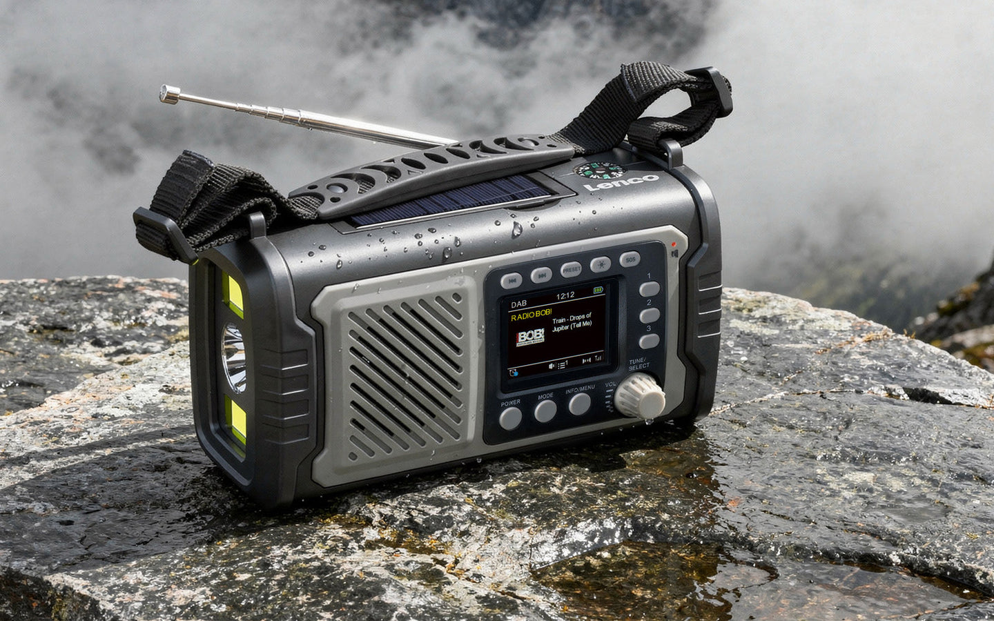 Noodradio – Lenco (DAB+/FM, Bluetooth en oplaadbare batterij, powerbank en zaklamp functie) - afbeelding 1