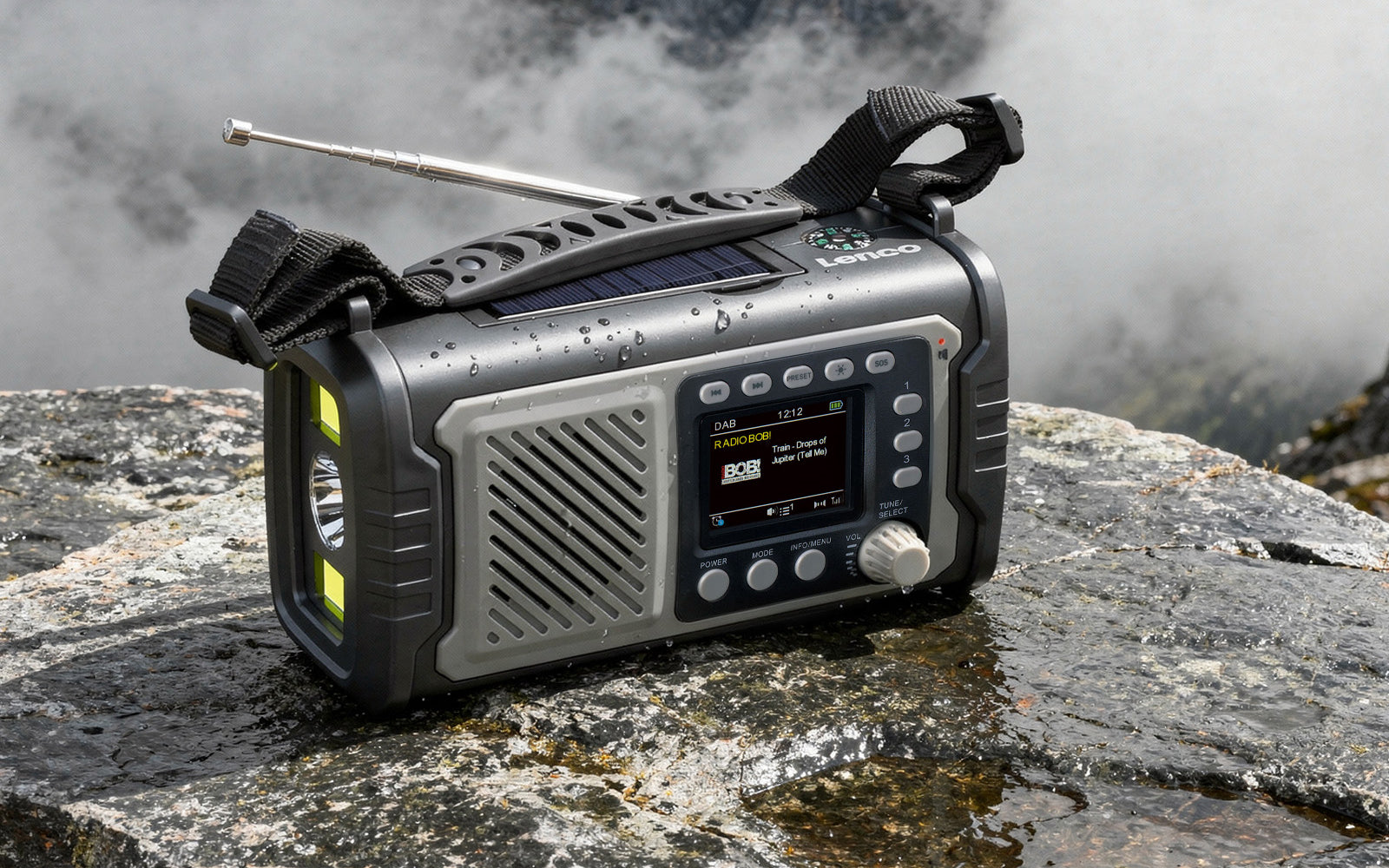 Noodradio – Lenco (DAB+/FM, Bluetooth en oplaadbare batterij, powerbank en zaklamp functie) - afbeelding 1