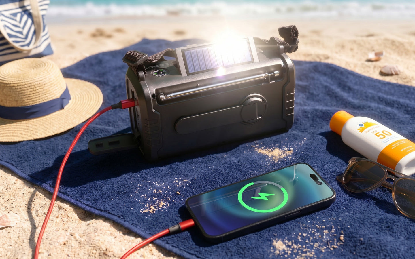 Noodradio – Lenco (DAB+/FM, Bluetooth en oplaadbare batterij, powerbank en zaklamp functie) - afbeelding 11