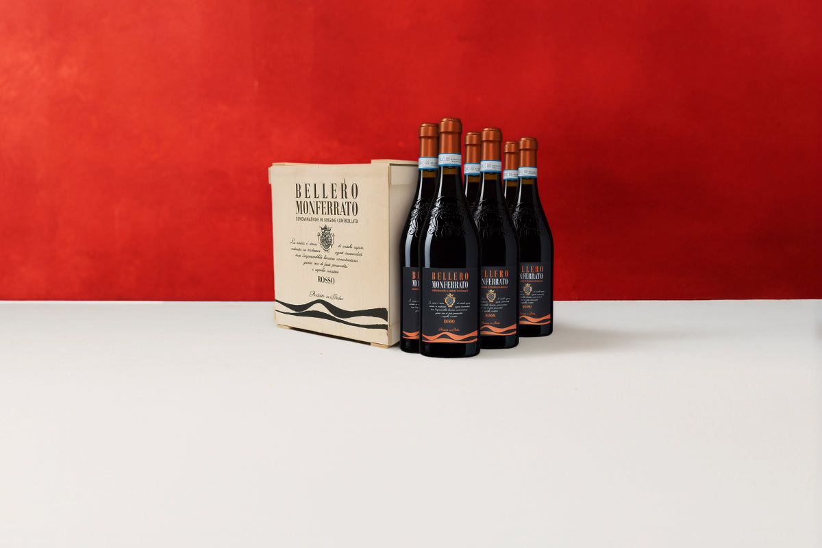 Wijnkist - Bellero Monferrato Rosso Piemonte Rosso (kist van 6 flessen) - afbeelding 3
