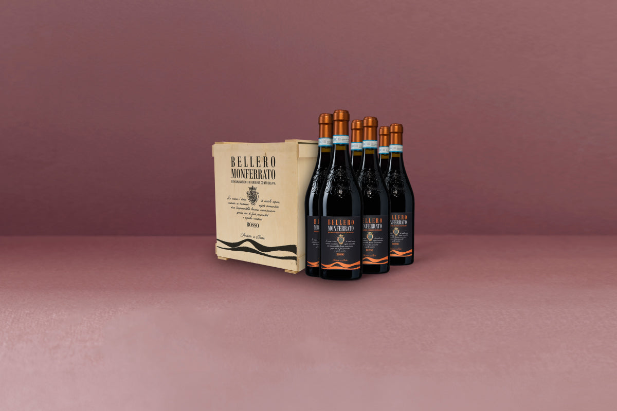 Wijnkist - Bellero Monferrato Rosso Piemonte Rosso (kist van 6 flessen) - afbeelding 4