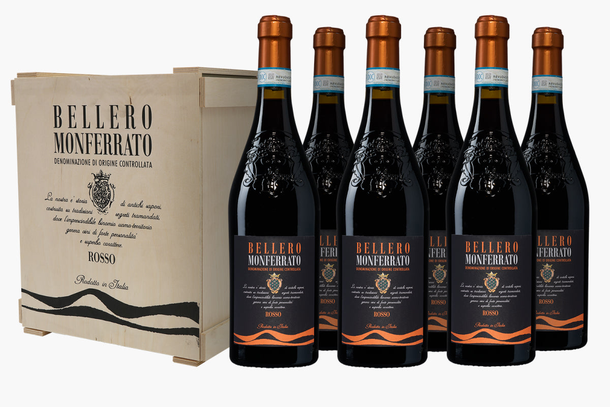 Wijnkist - Bellero Monferrato Rosso Piemonte Rosso (kist van 6 flessen) - afbeelding 1